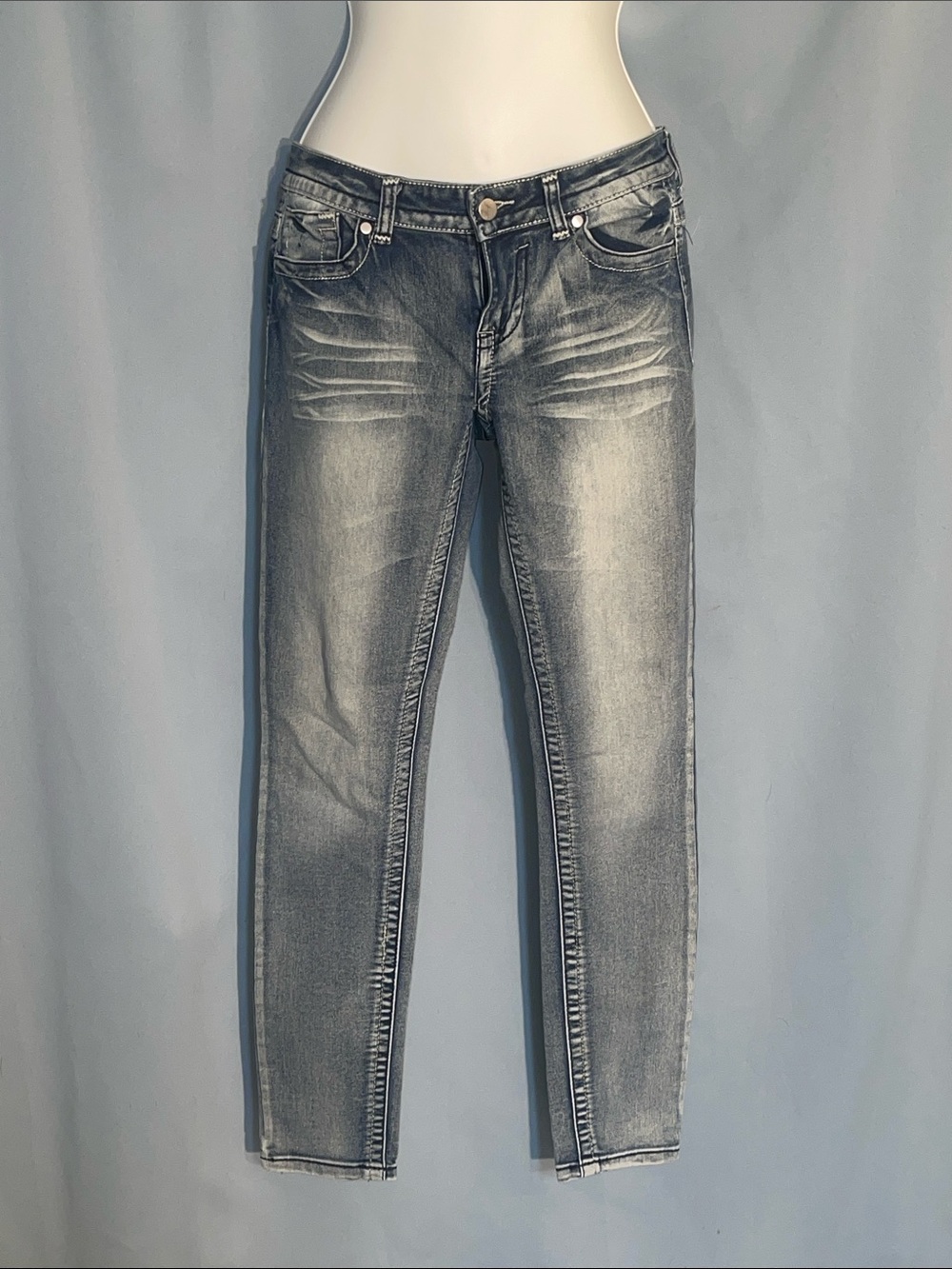 Wishful Park Denim Jeans with Pink Floral Logo